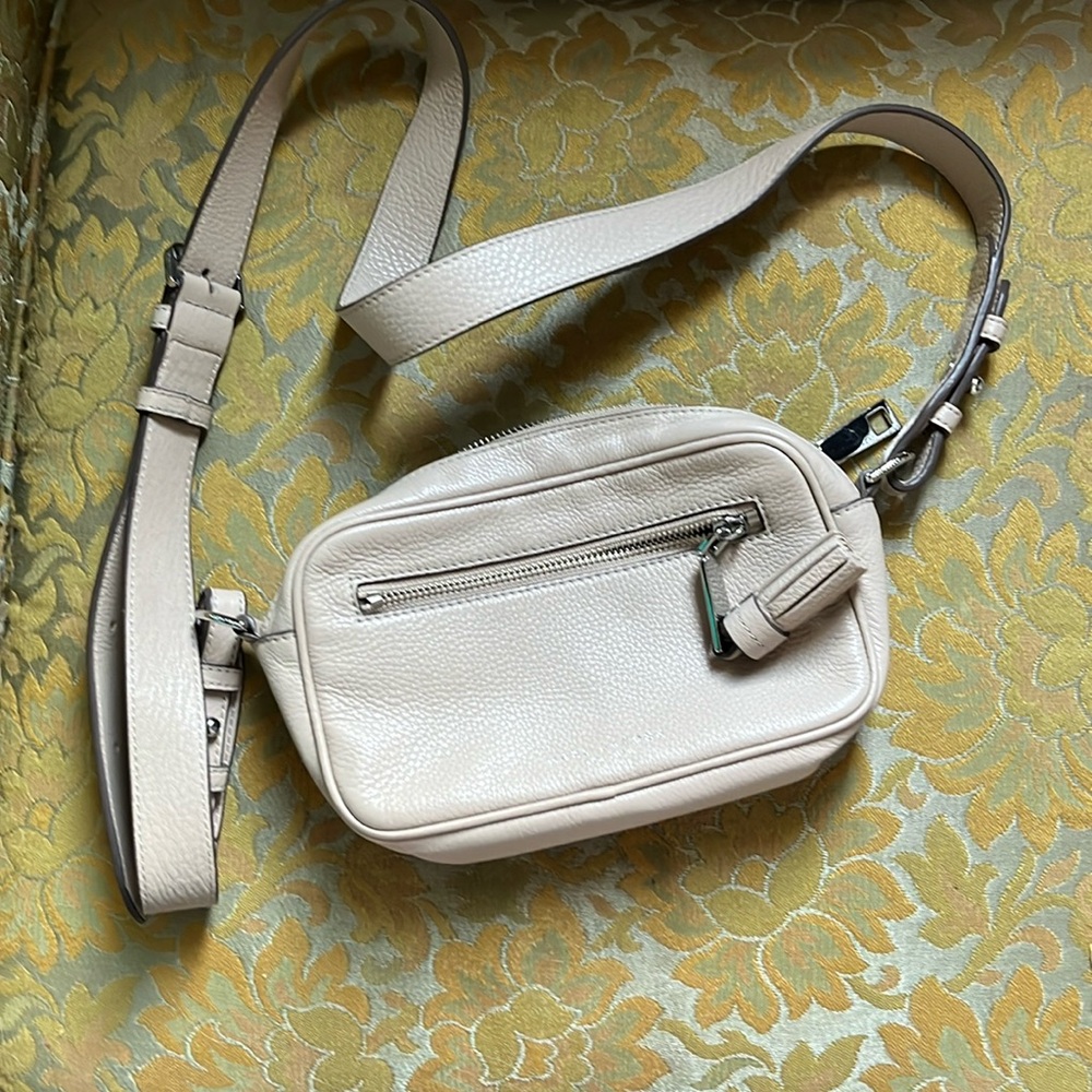 Marc Jacobs Zoom Leather Crossbody Bag Neutral Beige Tan Tassel Silver H…